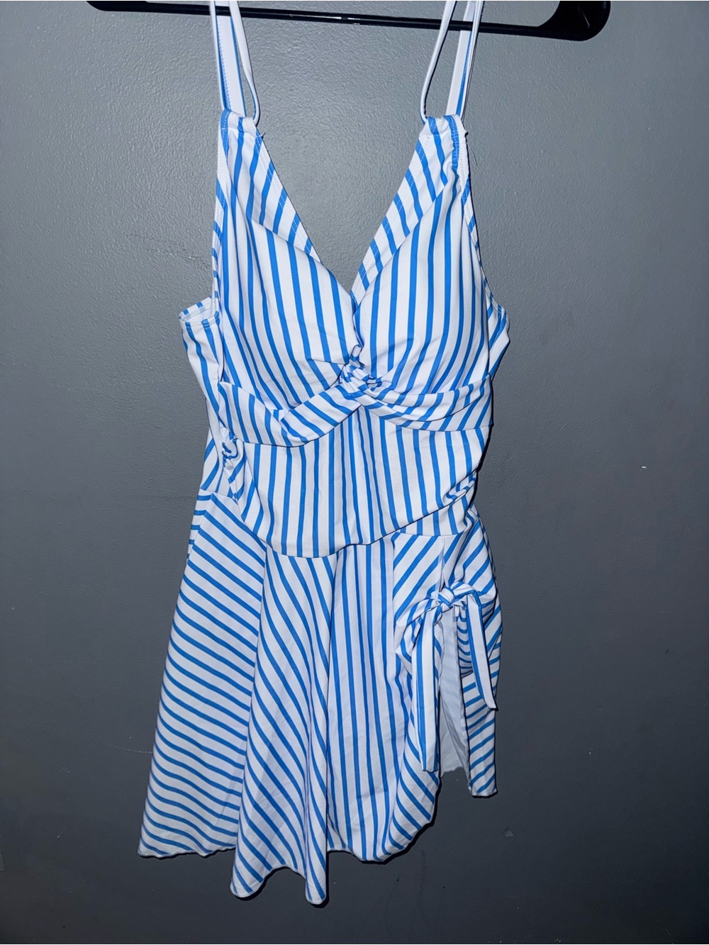 Source Unknown Blue & White Striped Women's One-Piece Swimsuit